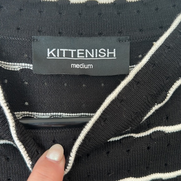 NWOT Kittenish Sweater Dress. Black and White. Size Medium. Smoke free home - Picture 2 of 3